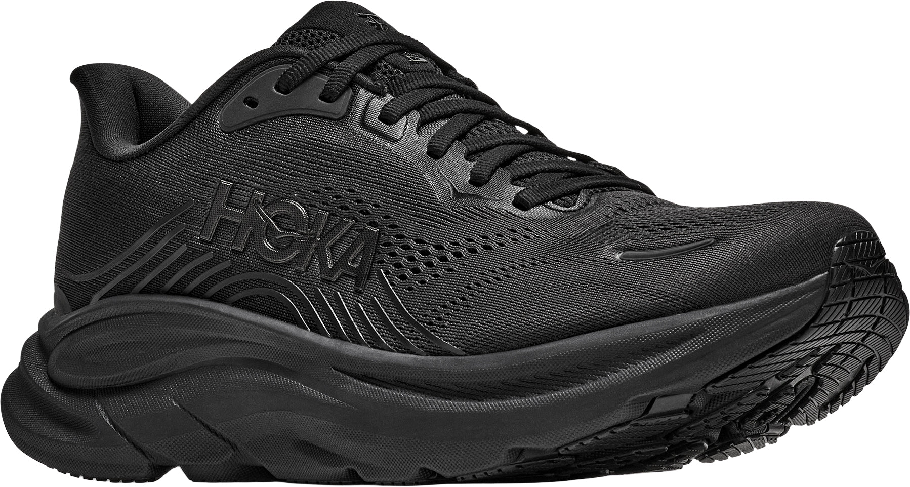 Hoka Clifton 11 WIDE FIT Mens Running Shoes - Black
