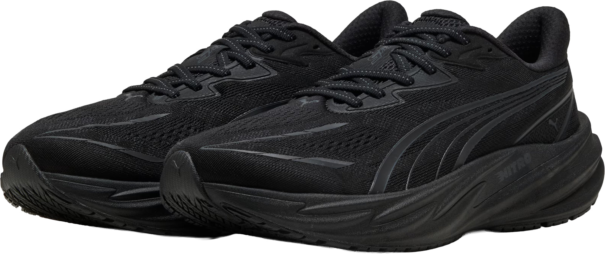 Puma Velocity Nitro 5 WIDE FIT Mens Running Shoes - Black