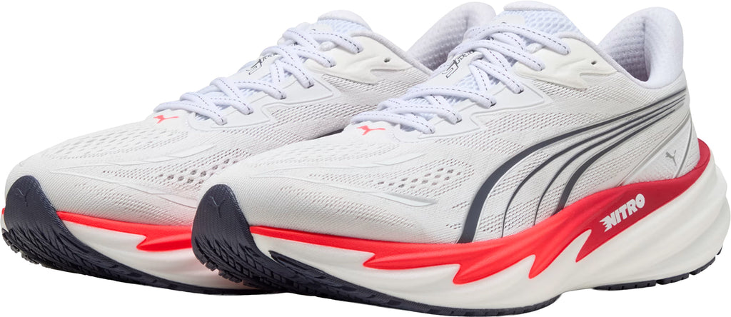 Puma Velocity Nitro 5 WIDE FIT Mens Running Shoes - White