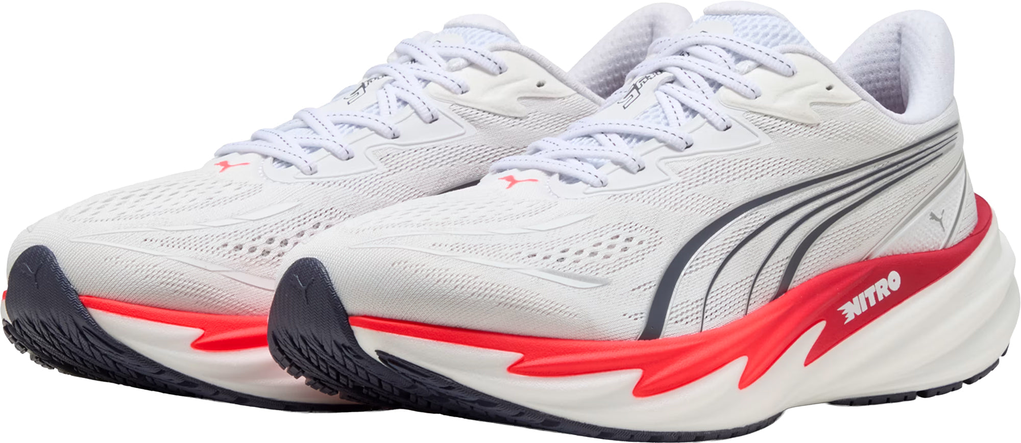 Puma Velocity Nitro 5 WIDE FIT Mens Running Shoes - White